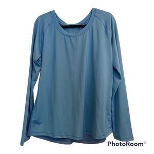 Z BY ZELLA BLUE ATHLETIC CUT OUT LONG SLEEVE SHIRT